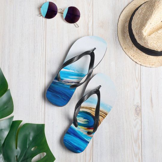 Mindfulness Wave Design Flip-Flops