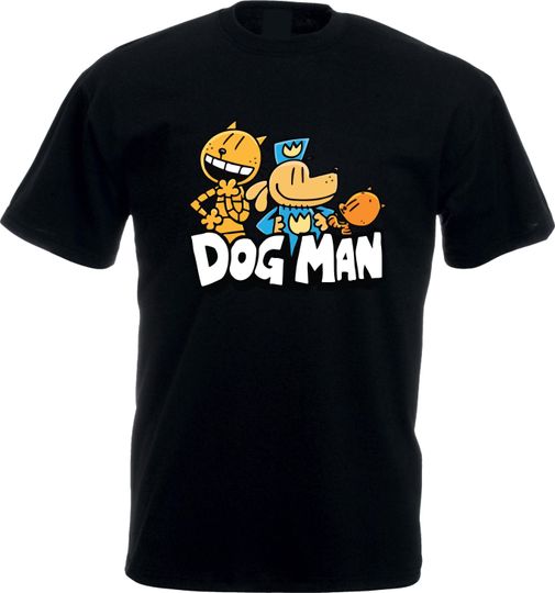 Dog Man Cat Cartoon T-Shirt, National Numeracy Book Day Tee, Kids Cartoon Character, Humanoid Animal Dog Tee, Unisex Adult Kids Tee Top.