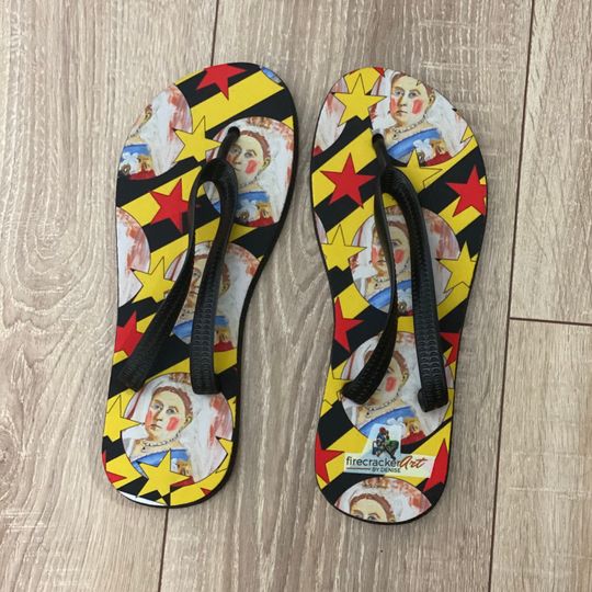 Queen Flip Flops-Unique Flip Flops- Flip Flops for Men - Flip  Flops for Ladies - Summer - Holiday footwear - Unisex flip flops-Colourful