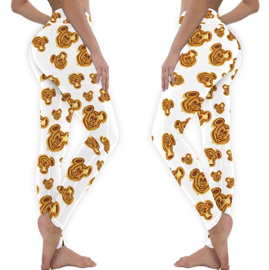 Mickey Waffle Leggings - Disney Snacks All Over - Run Disney - Disney Gym Wear - Mickey Yoga Pants - Disney World Marathon - Run Disney