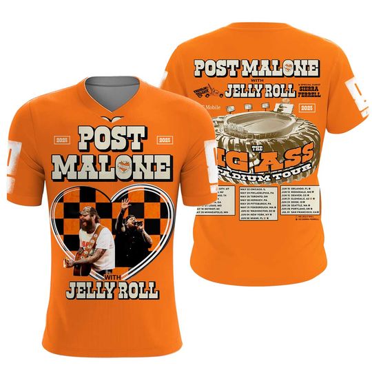 Post Malone With Jelly Roll 2025 Tour 3D T-Shirt