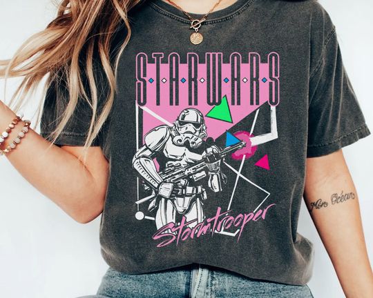 Star Wars Retro Shapes Stormtrooper Shirt, Galaxy's Edge Holiday Trip Unisex T-shirt Family Birthday Gift Adult Kid Toddler Tee