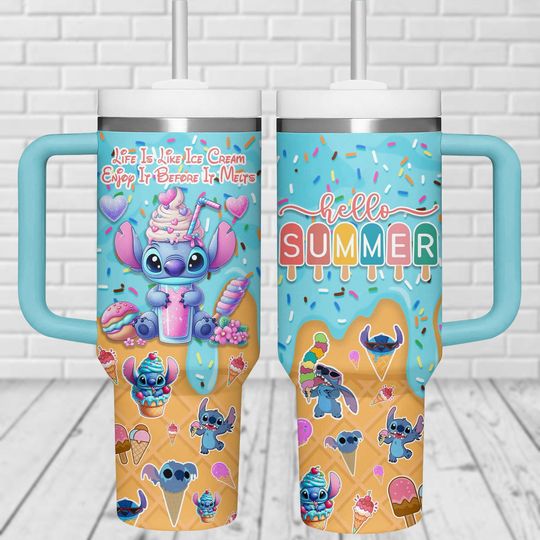 Stitch Ohana 40oz Tumbler, Funny Stitch Insulated Tumbler, Ohana Means Family Tumbler Cup, Lilo And Stitch Coffee Tumbler