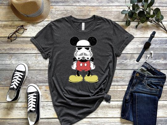 Funny Star Wars T-shirt, Mickey Mouse Shirt, Storm Trooper Shirt, Disney Shirt, Star Wars Fan Gifts, Mandalorian Helmet Shirt, Vacation Tee