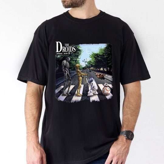 Star Wars Shirt, Droids Abbey Road T-Shirt, Movie Music Mashup Adults Gift For Men T Shirt, Disney Shirt, Starwars Shirts