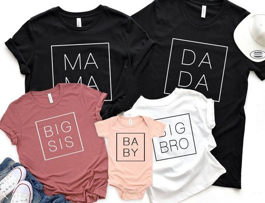 Dada-Mama-Mini Baby Shirt ,Mom Shirts, Family Matching Shirt ,Fathers Day Shirt , Mothers Day shirt, Family Shirts,Cool Family, Mini,Big Sis