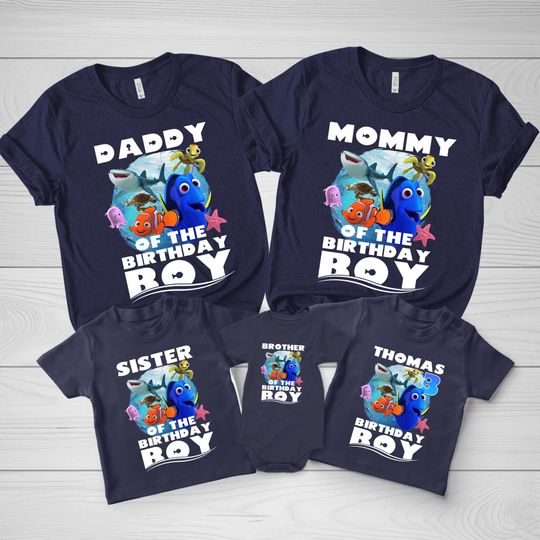 Finding Nemo Birthday Shirt, Finding Nemo T-Shirt, Finding Nemo Family Birthday, 1st Birthday Gift,Personalized Family Matching Shirt