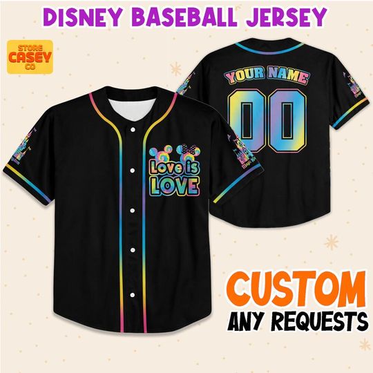Custom Mickey Love Is LoveLGBT Pride Disney-Inspired Jersey, Personalized Rainbow Shirt, Magical Pride Month Gift, Festival Jersey