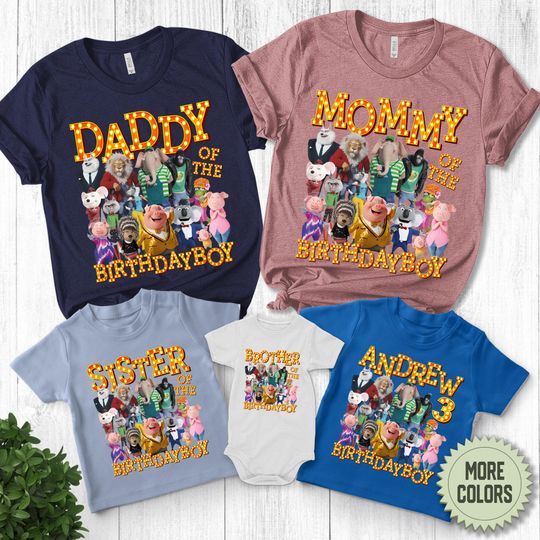 Personalized Sing Birthday Shirt, Custom Sing 2 Family Matching Shirt, Sing Movie Birthday Boy Girl Tee, Family Birthday Party Shirt