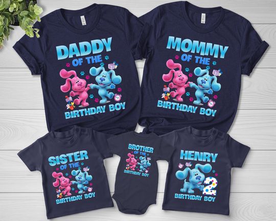 Blues Clues Birthday Shirt,Blues Clues Family Birthday Shirt,Personalized Blues Clues Birthday,Matching Birthday Family Shirts