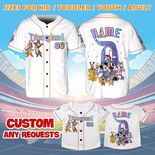 Chip and Dale Disneyland 70th Jersey Shirt, Mickey and Friends Baseball Jersey, Chip and Dale Cosplay, Disney Trip Shirt, Disney World