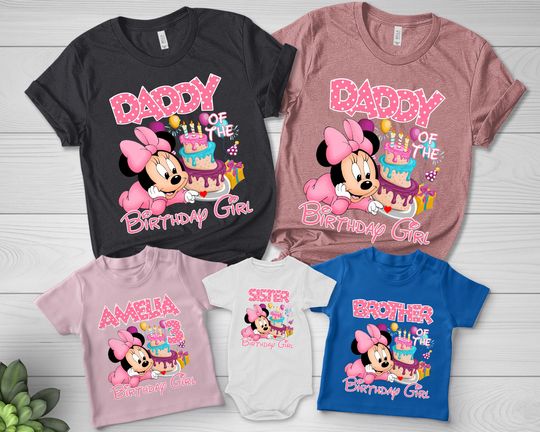 Personalized Baby Minnie Mouse Birthday Girl T-Shirt,I'm This Minnie Disney Birthday Shirts, Girl's Birthday Tee, Disney World Minnie