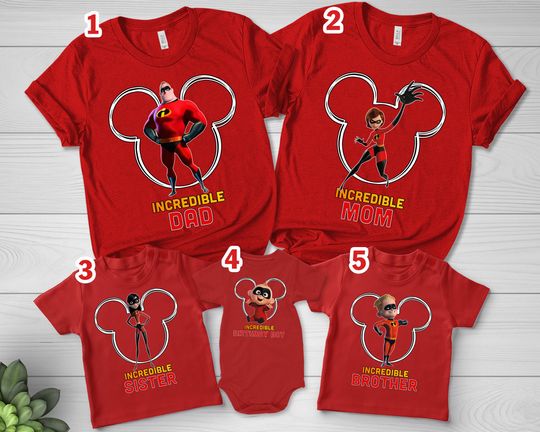 Personalized The Incredible Family Shirts,Disney Incredibles Birthday Squad, Family Trip Apparel, Mr. Incredible, Disney Matching Tee