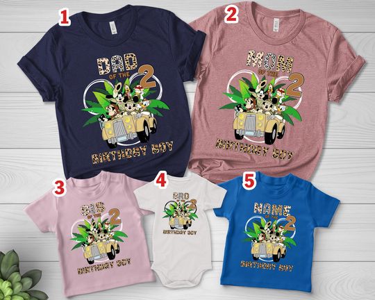 Personalized Mickey and Friends Safari Birthday T-Shirts, Disney Animal Kingdom T-Shirt, Mickey Safari, Family Vacation Shirts