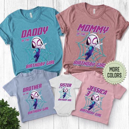 Spiderman Inspired Birthday T Shirt, Spidey & Ghost Spider theme Party, Personalized shirt kids, Gift Birthday Shirt