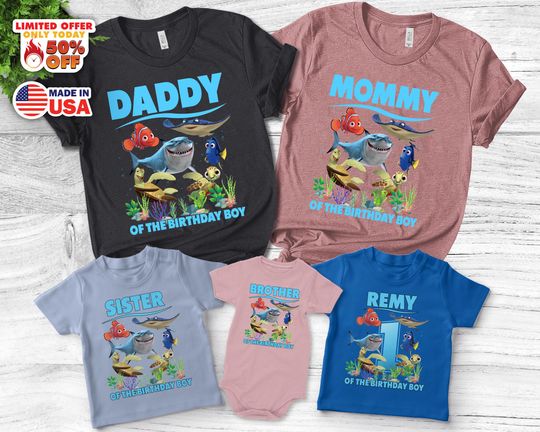 Finding Dory birthday shirt, Finding Dory family shirts, Finding Dory theme party shirts, Finding Dory matching shirts