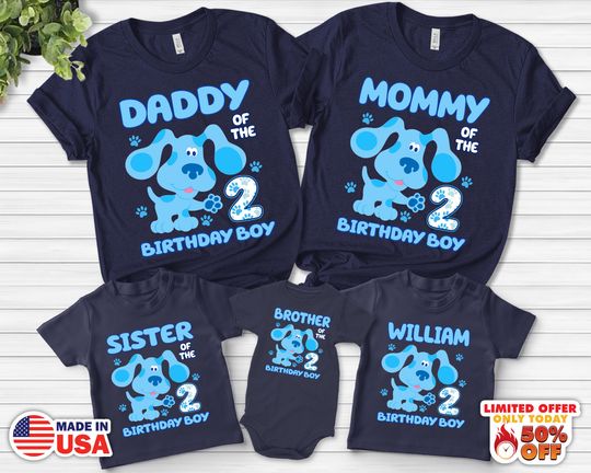 Blues Clues Birthday shirt, Blues Clues Theme Party, Personalized shirts for kids, Family Matching Birthday Shirt, Birthday Shirt