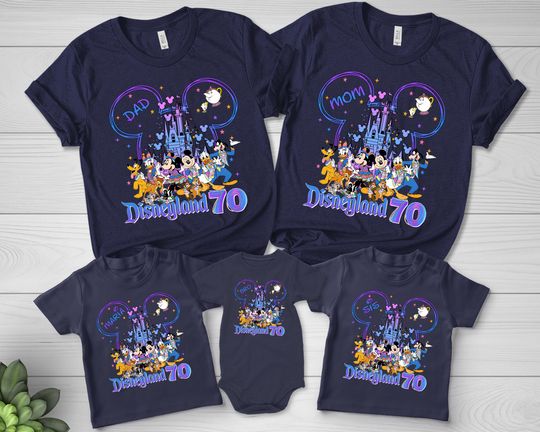 Coquette Bow Watercolor Disneyland Castle 70th Anniversary Shirt, Mickey Disneyland Anniversary Trip Shirt, Disneyworld Shirt