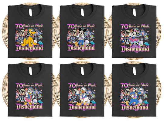 Disneyland 70th anniversary shirt/Mickey & friends Disneyland castle Platinum Celebration 1955-2025 Shirt/WDW Matching Family
