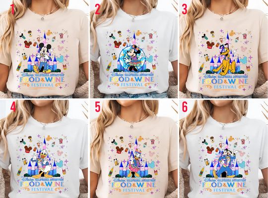 Mickey Friends Chef Disney California Adventure Food & Wine Festival Shirt/70th Anniversary of Magical Castle Disney Snacks Shirt