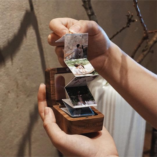 Anniversary Gifts For Couple, Wooden Photo Box, Custom Couple Photo, Gift For Girlfriend, Couple Gift, Personalized Photo Keepsake Box