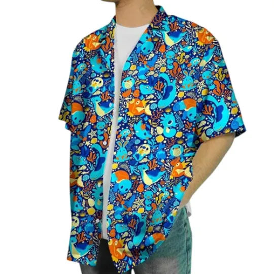 PKM Magikarp X Lapras With Tropical Pattern 2024 Trending Hawaiian Shirt