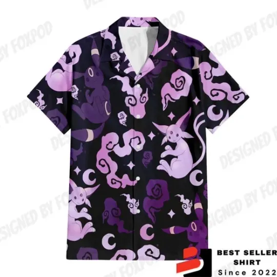 Espeon Umbreon PKM Hawaiian Shirt Anime Hawaiian Shirt