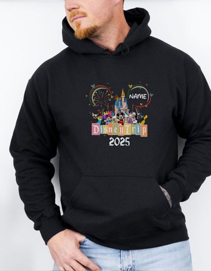 Disney Family Matching Hoodie, Custom Disney Trip Hoodies,Gift for Disney Trip, Personalized Disney Trip 2025 Hoodie, Disney Group Hoodie