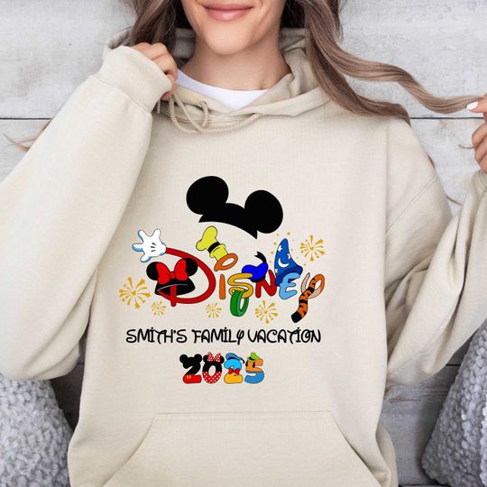 Personalized Disney Trip 2025 Hoodie, Family Trip Group Matching Hoodie, WDW Disneyworld Mickey & Friends Hoodie, Family Vacation Hoodie