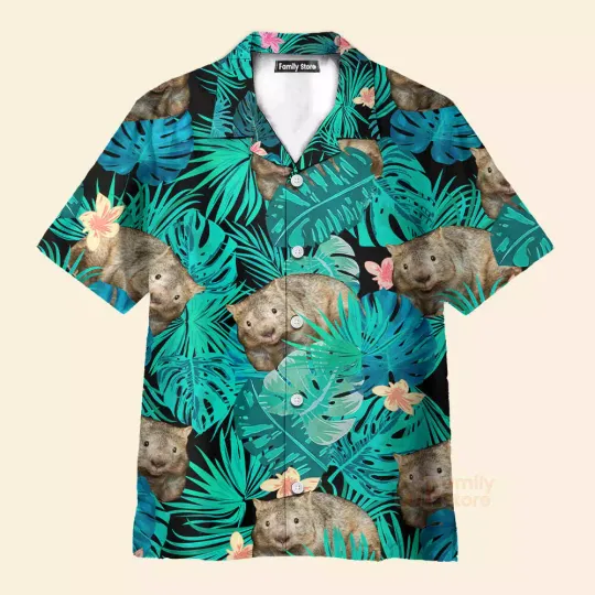 Wombat Tropical Flowers Aloha Hawaiian Shirts For Men Women
