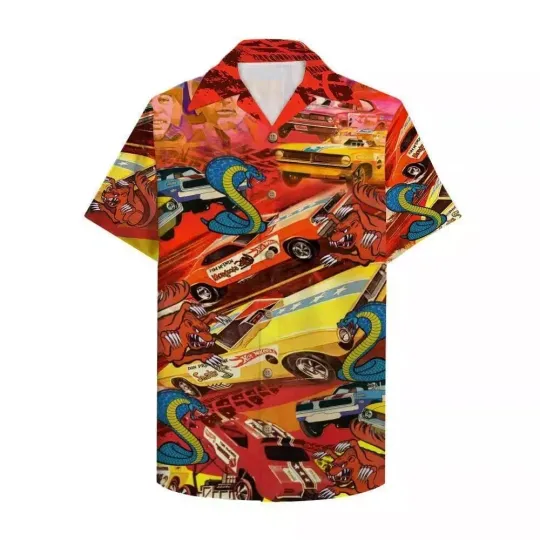 Drag Racing Snake And Mongoose Hawaiian Shirt Racing Short Sleeve Shirt