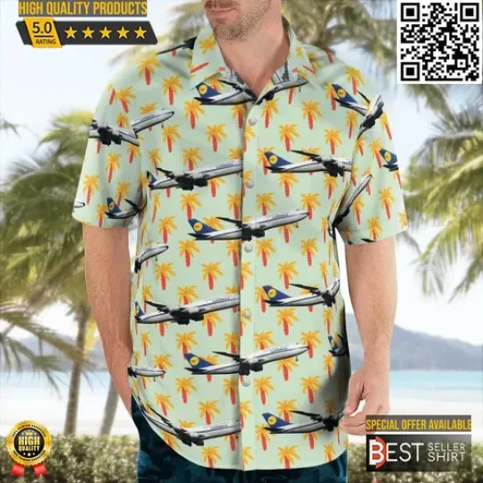 Lufthansa Boeing 747 830 Retro Livery Aircraft Hawaiian Shirt