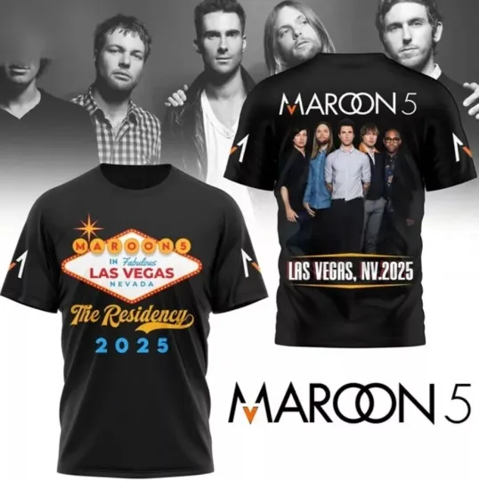 Maroon 5 The Residency 2025 Tour 3D T-Shirt