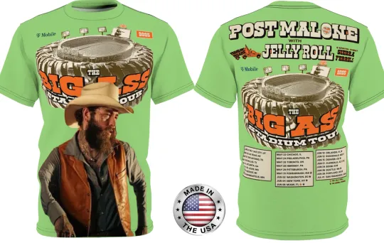 Post Malone Tour 2025 3D T Shirt Classic 3D T-shirt