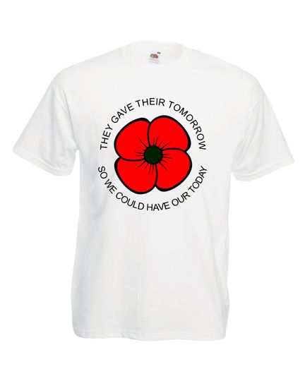 D-Day Lest We Forget T-Shirt, 80th Anniversary 1944-2024 Poppy Flower Veteran's Day Honour Our Armed Forces Remembrance Day British Army Top