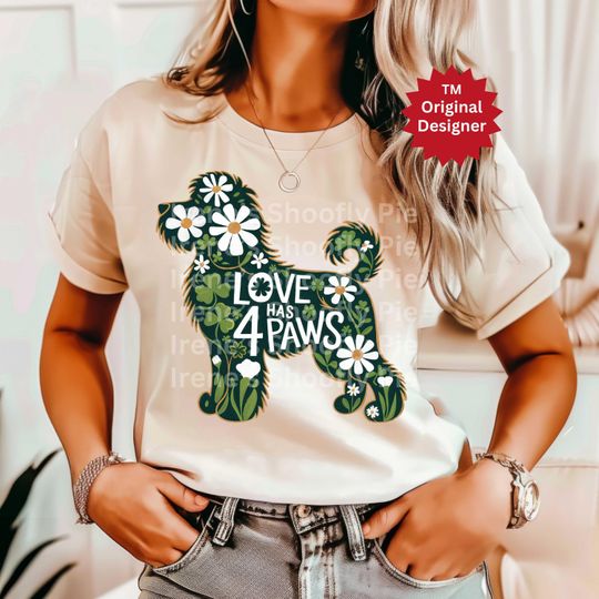 Goldendoodle Dog  , Boho Floral Dog Breed  , Dog Mom  , Dog Lover  ,   St Patricks Day T-shirt  , Golden doodle