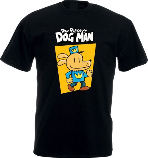 Dog Man Cartoon T-Shirt, World Book Day Tee, Kids Cartoon Character Shirt, Humanoid Animal Dog Tee, Comic Story, Unisex Adult Kids Tee Top.