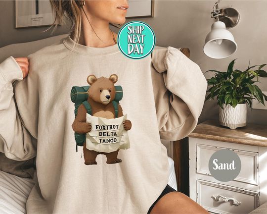 Floral Foxtrot Delta Tango Sweatshirt, Protect Our National Parks Resist Anti Trump Bear Hoodie,Resist Bear Sweat,National Parks Sweat-MM363