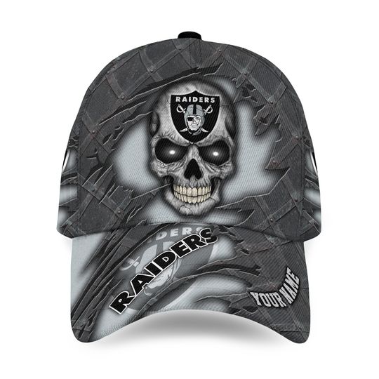 Las Vegas Raiders football Cap Ver1 Personalized Skull, Sport Gift For Fans, Baseball Cap, Gift Ideas, Dad Gift