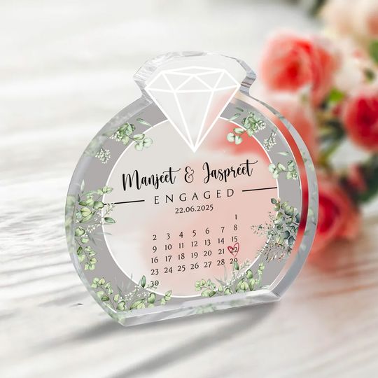 Personalized Engagement Gift, Engagement Keepsake Plaque, Couple Plaque Sign, Engaged Plaque, Special Date Gift, Wedding Decor