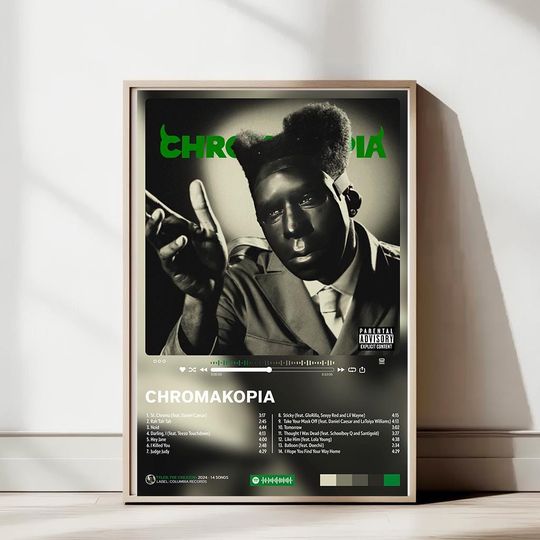 CHROMAKOPIA Poster  Album Cover Art  Tracklist Music Print for Studio or Fan Wall Decor