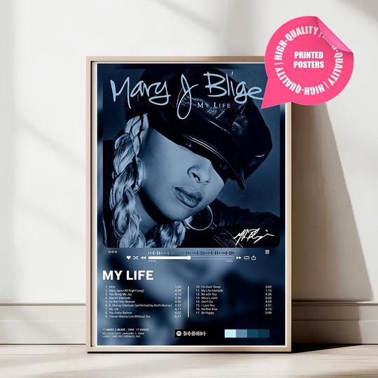 My Life Album Poster, Mary J. Blige, Hip Hop Poster, R&B Poster