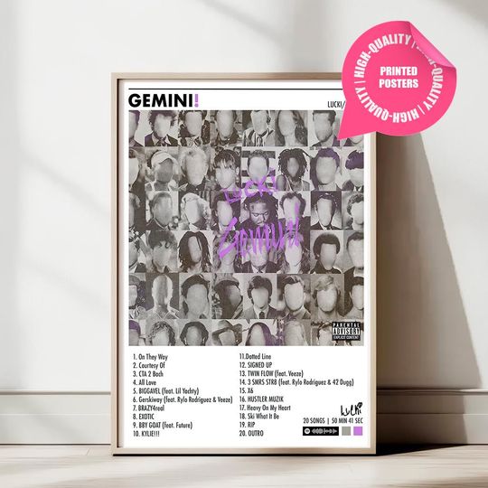 Lucki - Gemini! Album Poster, Hop Poster, Rap Poster