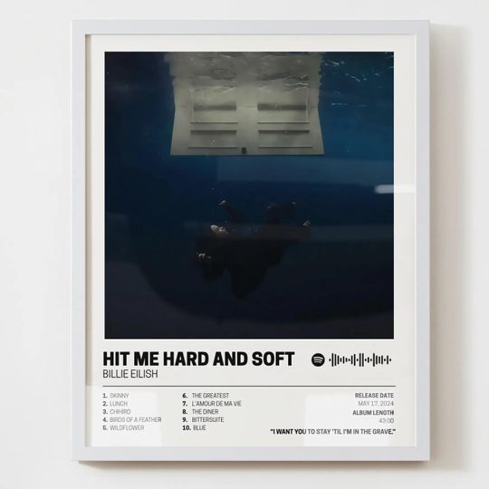 Billie Eilish Poster  Hit Me Hard and Soft Album Art