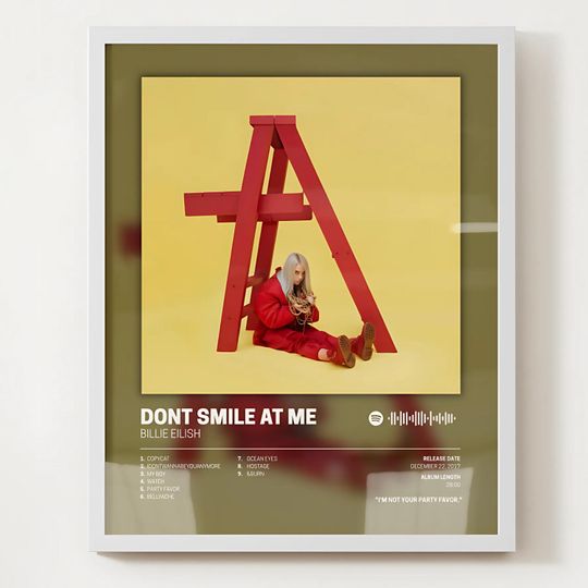Billie Eilish Poster  dont smile at me Album Art