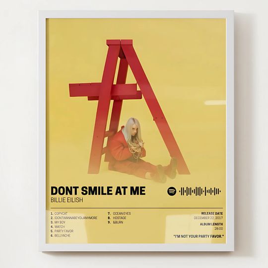 Billie Eilish Poster  dont smile at me Album Art