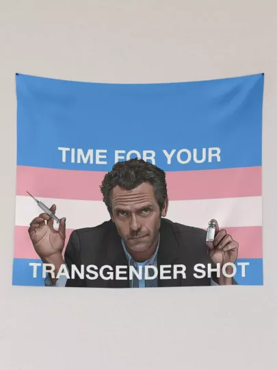 Dr. House Trans Flag  Wall Hanging Tapestry, House Series