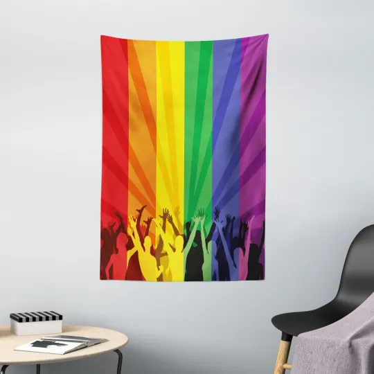 Pride Tapestry People Celebrating Event Print Wall Hanging Decor