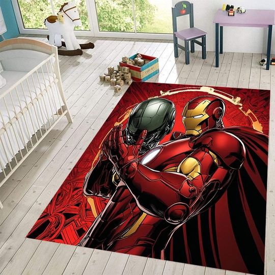 Superhero Rug, Iron Man, Iron Man Rug, Fantastic Rug, Movie Rug, Kids Room Rug, Boys Room Rug, Birthday Gift, Strong Man Rug, Gift For Him