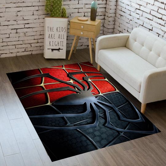 Spider Web,Spiderman Rug,Super Hero,Comic Cartoon Character,Amazing Rug,red Rug,Rugs For Kidsroom,teensroom Decor,Gift For Birthday